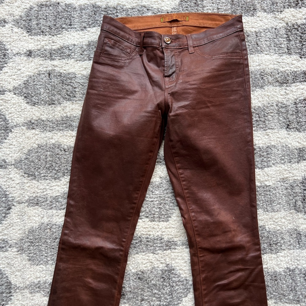 J BRAND pencil leg brown wax jeans size 27